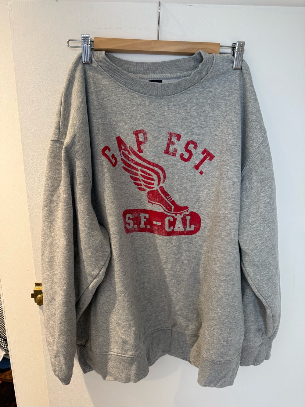 GAP Gray Crewneck Sweatshirt with Red Graphic